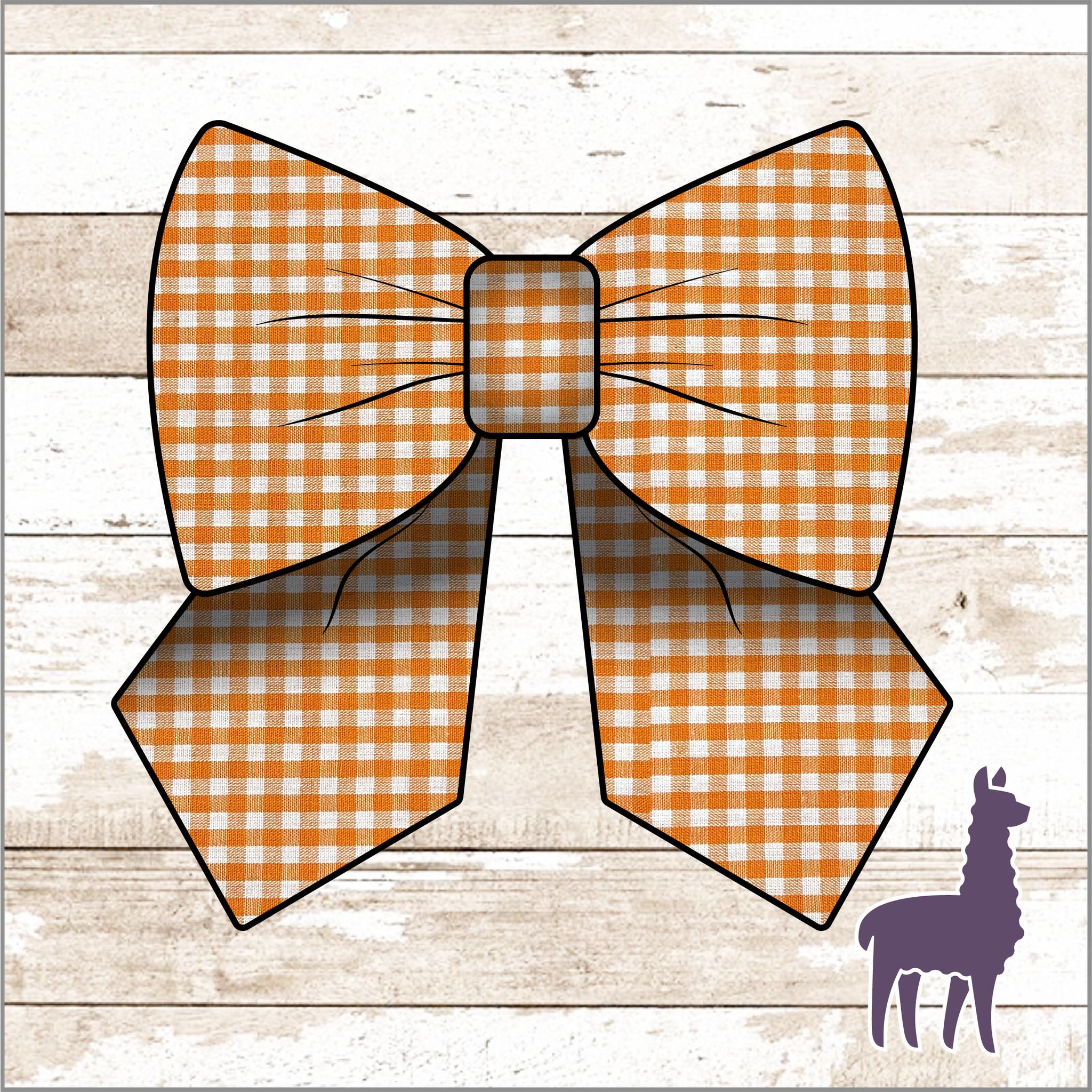 Monogram Orange Gingham Bow