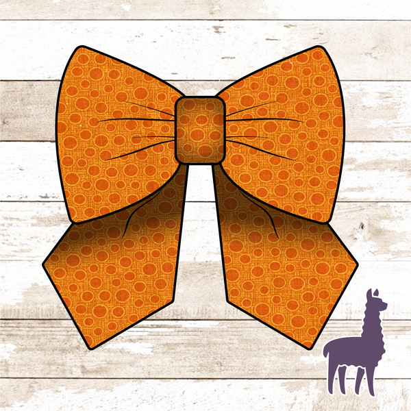 Monogram Orange Circles Bow