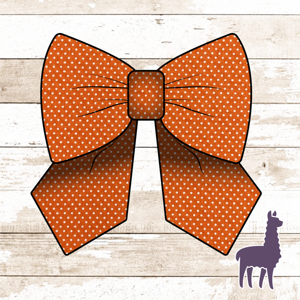 Monogram Orange Micro Polka Bow