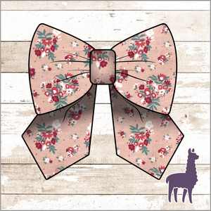 Monogram Peach Floral Bow