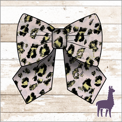 Monogram Pink/Gold Leopard Bow (Metallic)