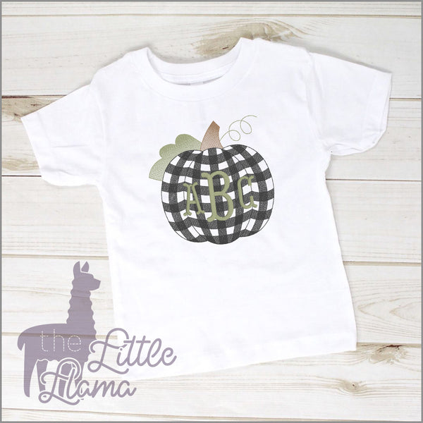 Plaid Pumpkin  Monogram | LARGE | BOY & GIRL