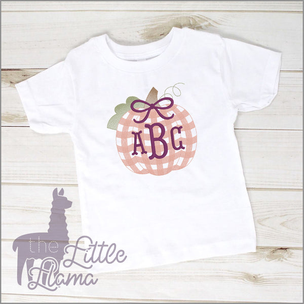 Plaid Pumpkin  Monogram | LARGE | BOY & GIRL