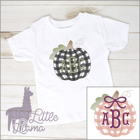 Plaid Pumpkin  Monogram | LARGE | BOY & GIRL