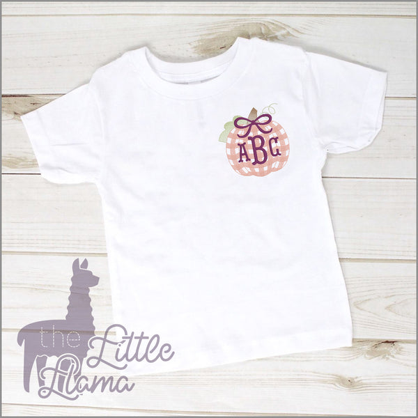 Plaid Pumpkin  Monogram | SMALL | BOY & GIRL