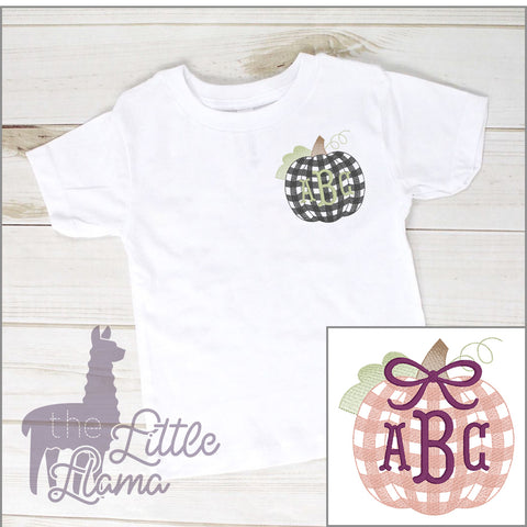 Plaid Pumpkin  Monogram | SMALL | BOY & GIRL