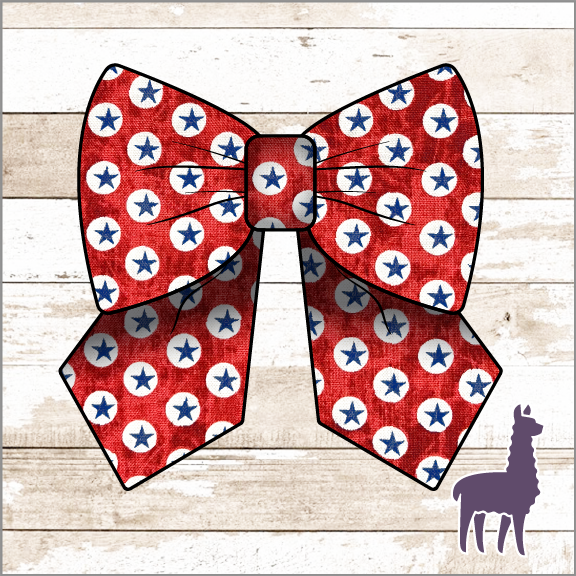 Monogram Red, White, & Blue Stars Bow