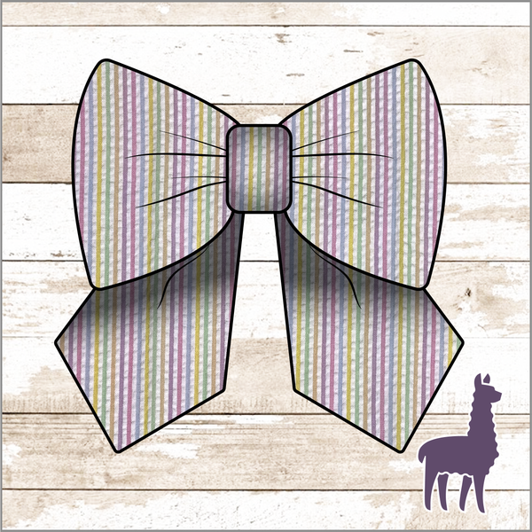 Monogram Pastel Rainbow Seersucker Bow