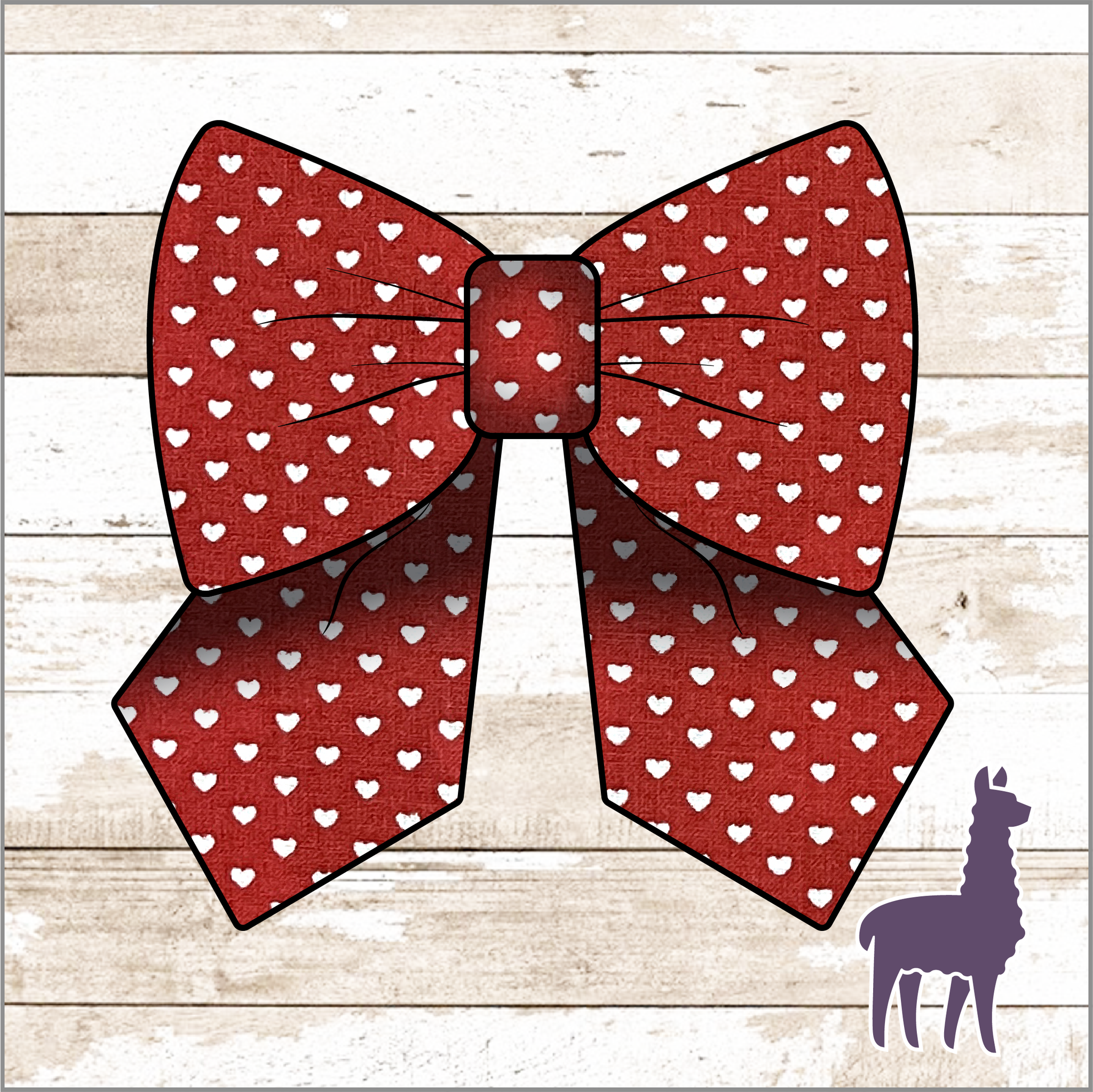 Monogram Red Hearts Bow