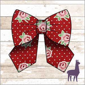 Monogram Valentines Roses Bow