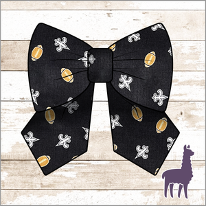 Monogram Fleur De Lis & Footballs Bow