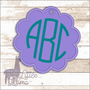 Bag Scallop Circle Monogram Tag