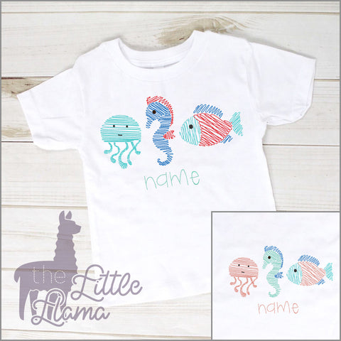 Scribble Aquarium Animal Trio | BOY & GIRL