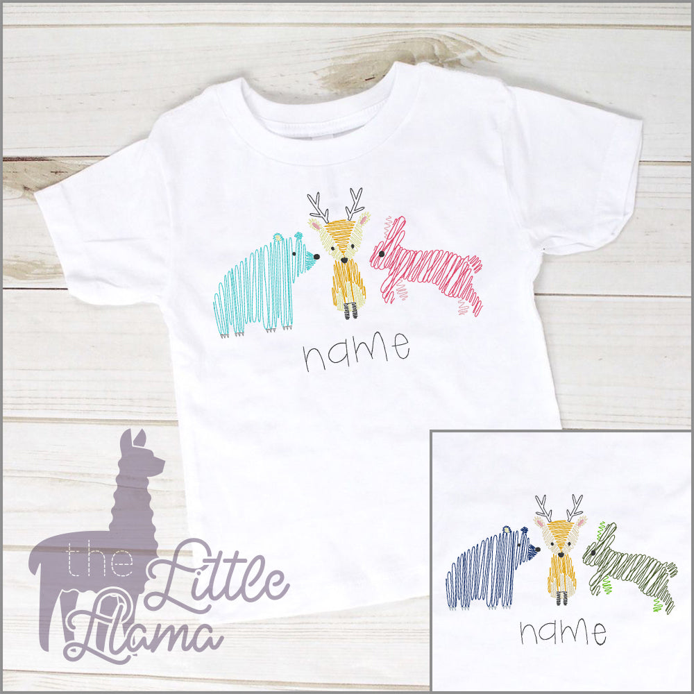 Scribble Woodland Animal Trio | BOY & GIRL