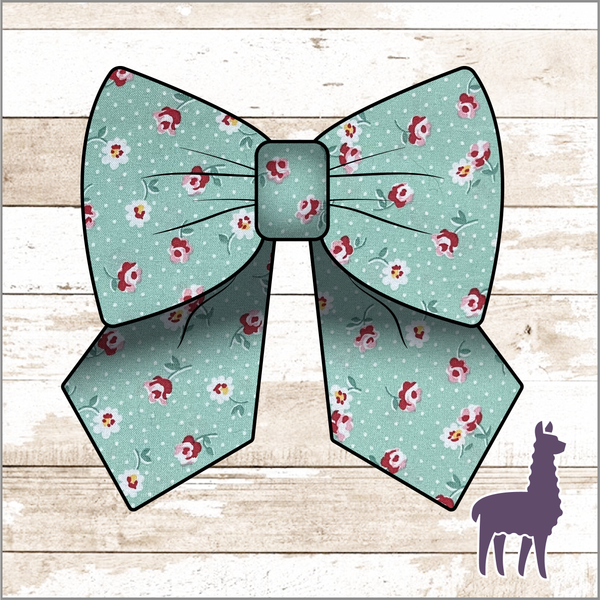 Monogram Seafoam Floral Bow