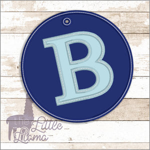 Bag Circle Serif Letter Initial Tag