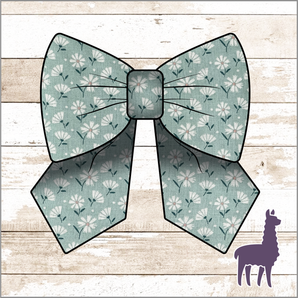 Monogram Mint Floral Bow