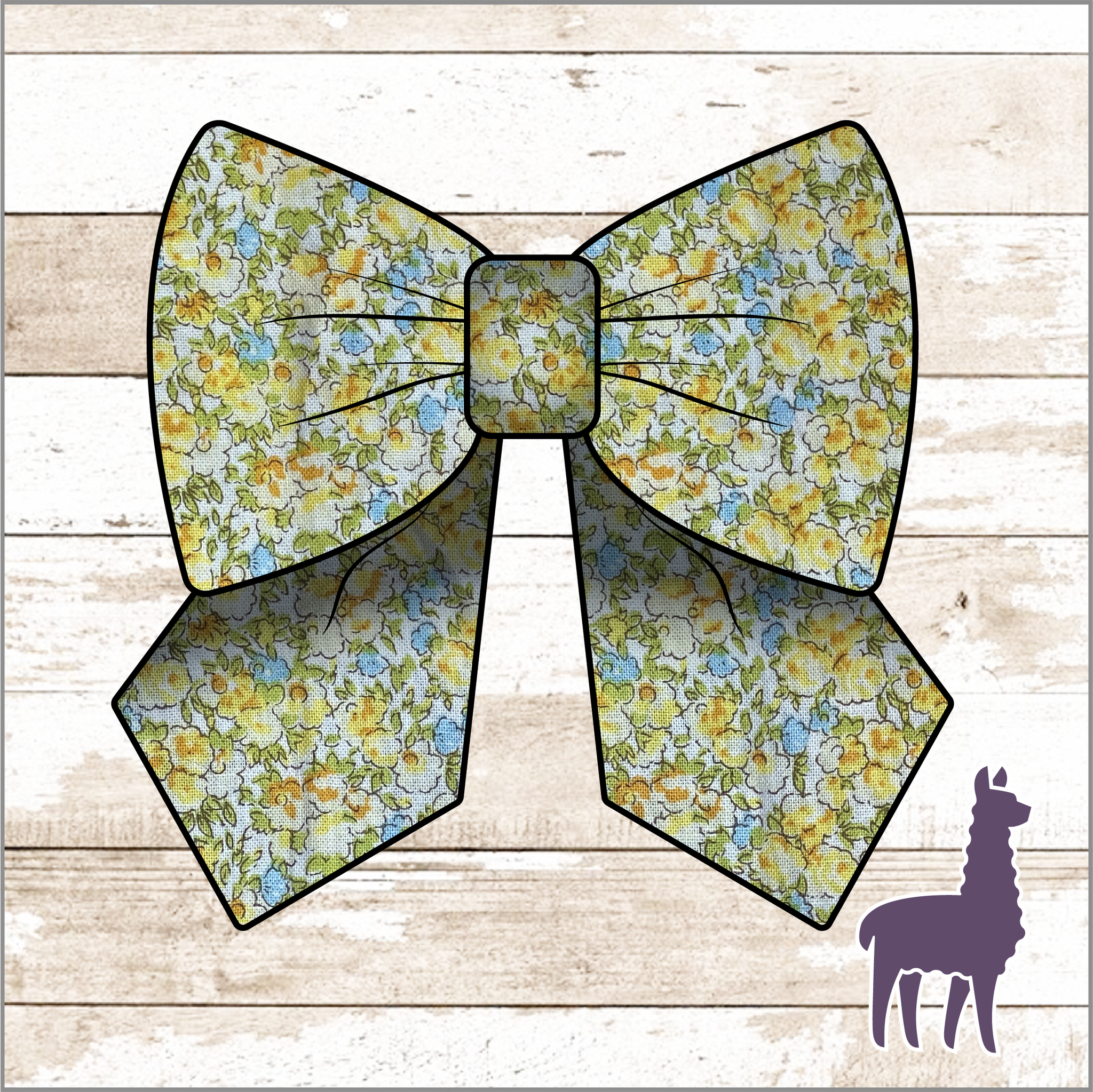 Monogram Yellow Floral Bow