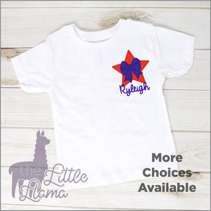 4th of July Star with Bow Appliqué | SMALL