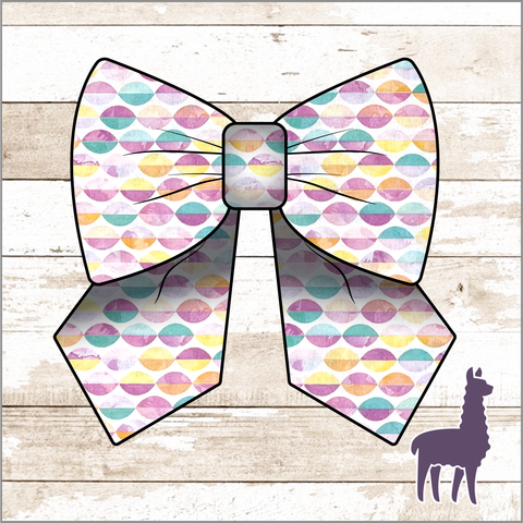 Monogram Colorful Half Circles Bow