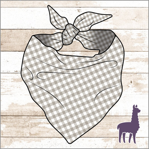 Tan Gingham Bandana