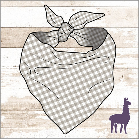 Tan Gingham Bandana