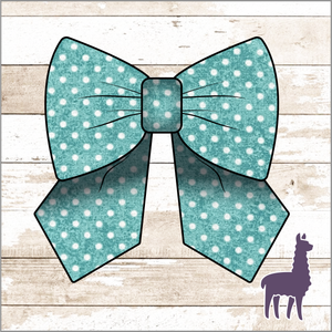 Monogram Teal Textured Polka-dot Bow