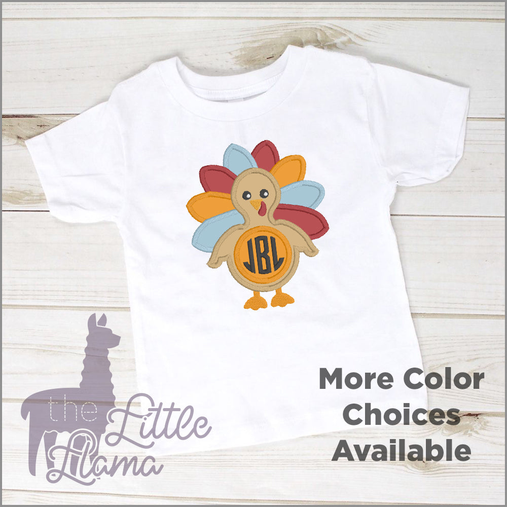 Boy Turkey Monogram Appliqué