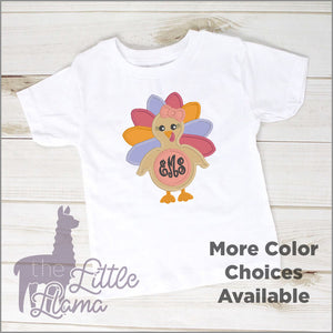 Girl Turkey Monogram Appliqué