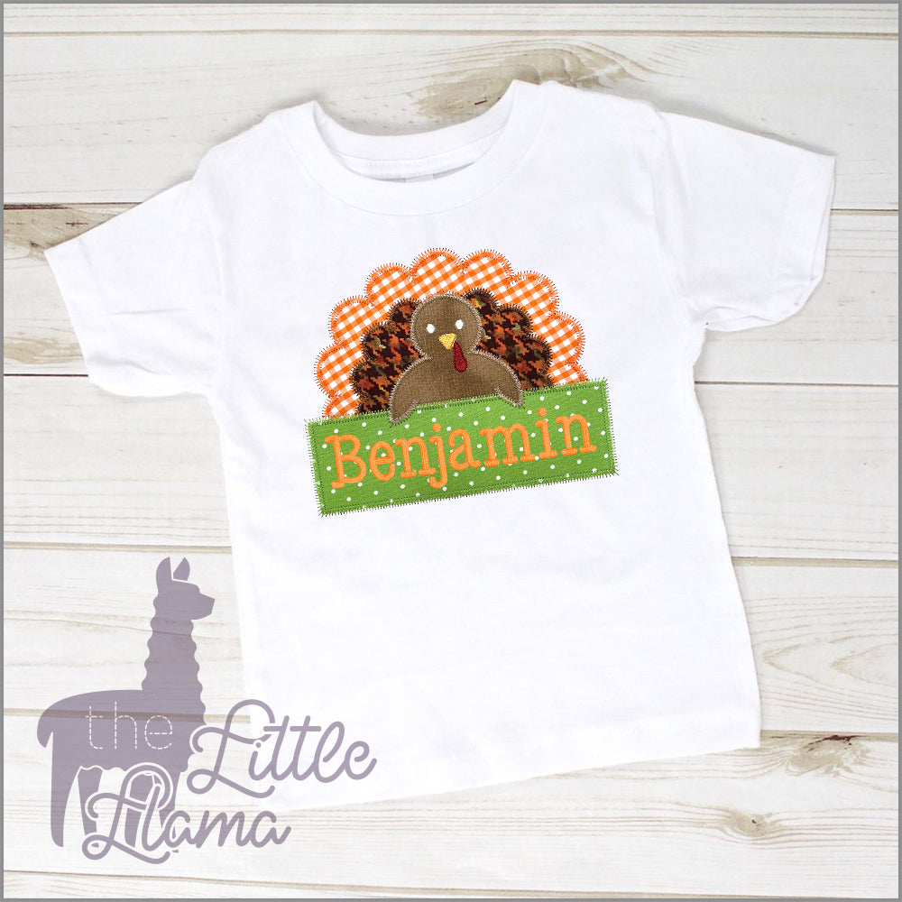 Boy Turkey Name Appliqué