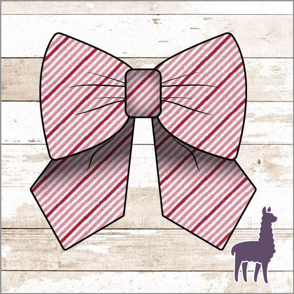 Monogram Valentines Candy Stripe Bow