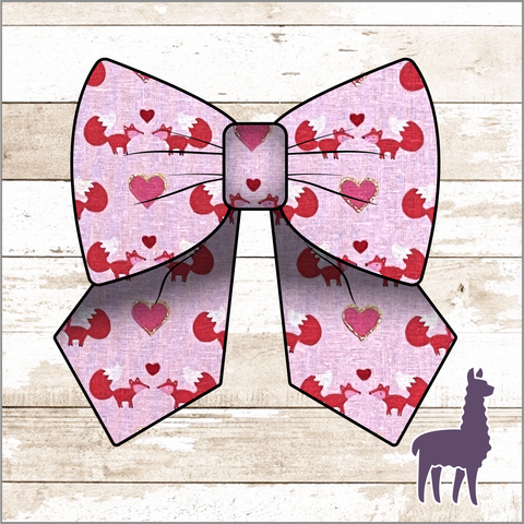 Monogram Valentines Foxes Bow