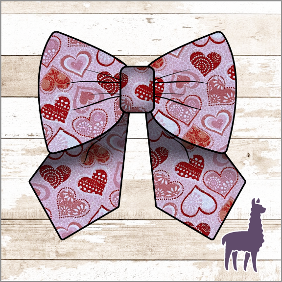 Monogram Shimmer Hearts Bow (Metallic)