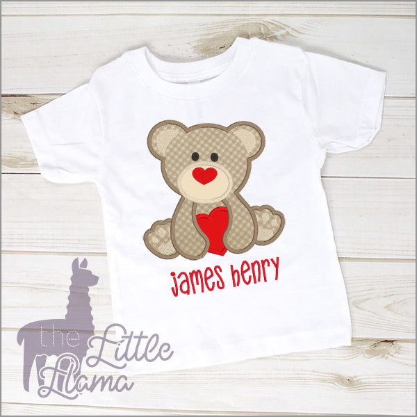 Valentines Teddy Bear with Heart Appliqué | BOY & GIRL