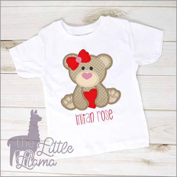 Valentines Teddy Bear with Heart Appliqué | BOY & GIRL