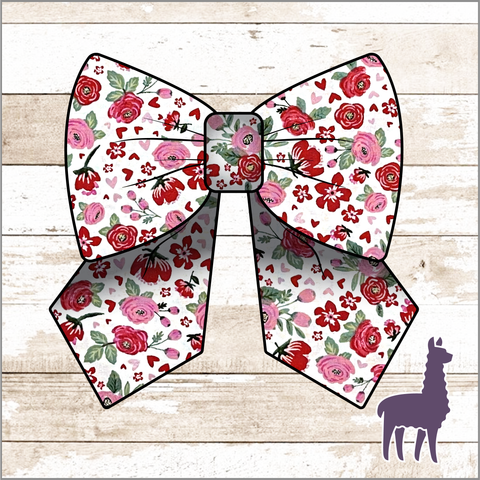 Monogram Valentines Flowers Bow