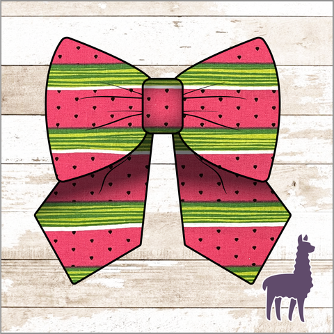 Monogram Watermelon Stripe Bow