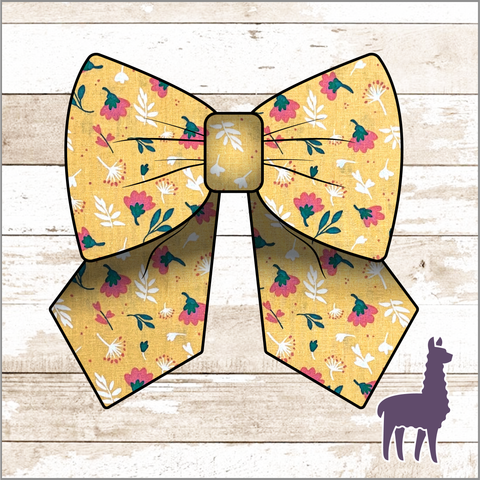 Monogram Yellow Floral Bow