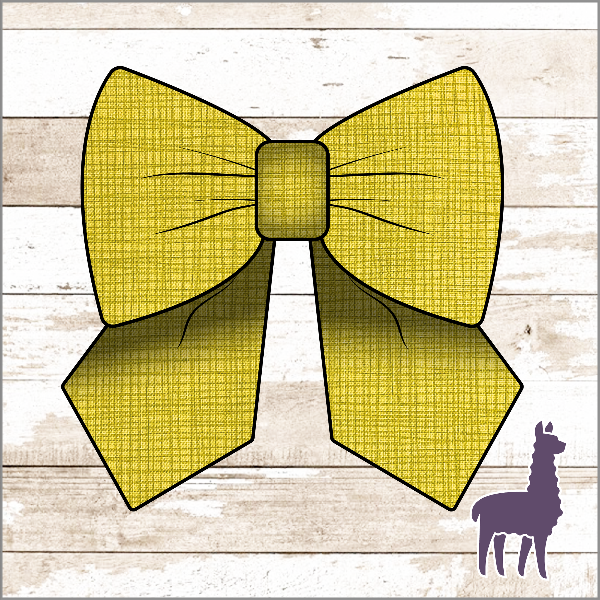 Monogram Yellow Grid Textured Bow