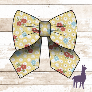 Monogram Pale Yellow Floral Bow