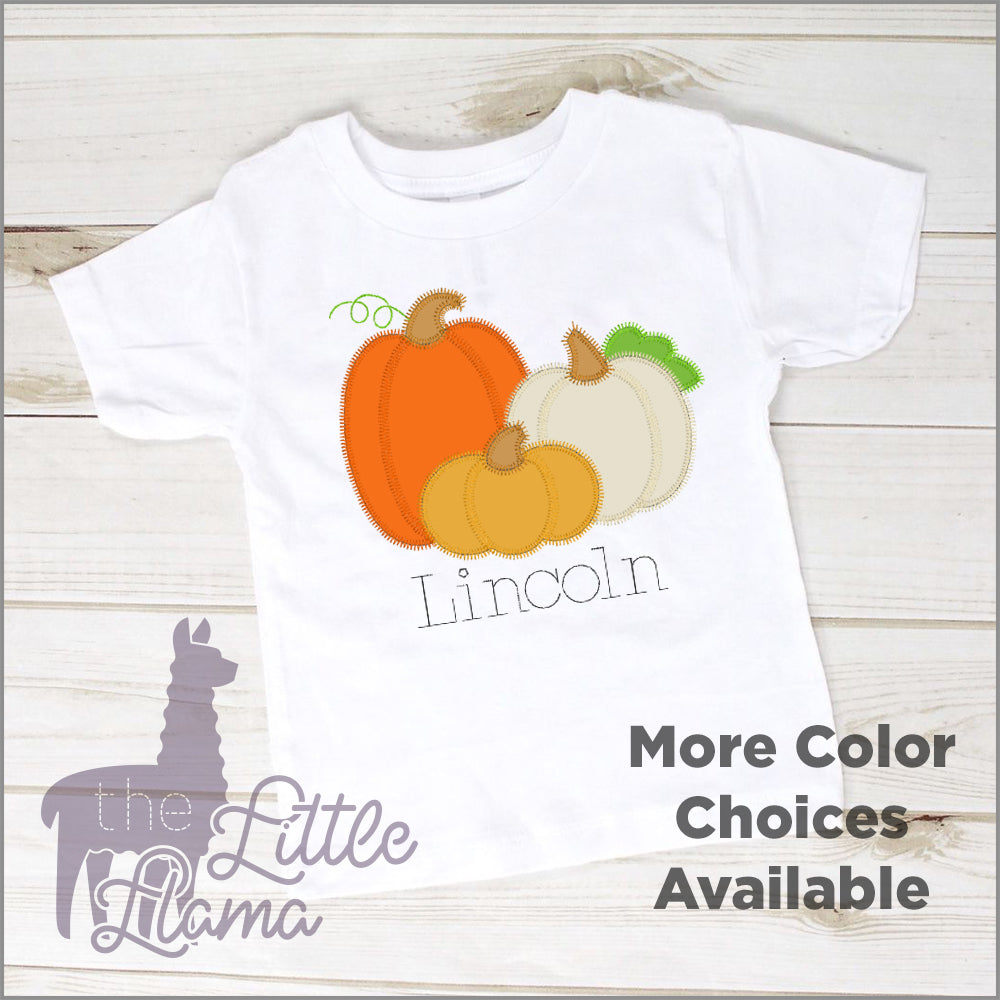 Pumpkin Trio Appliqué  | GIRL & BOY