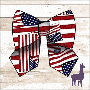 Monogram American Flag Bow