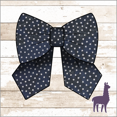 Monogram Blue Stars Bow