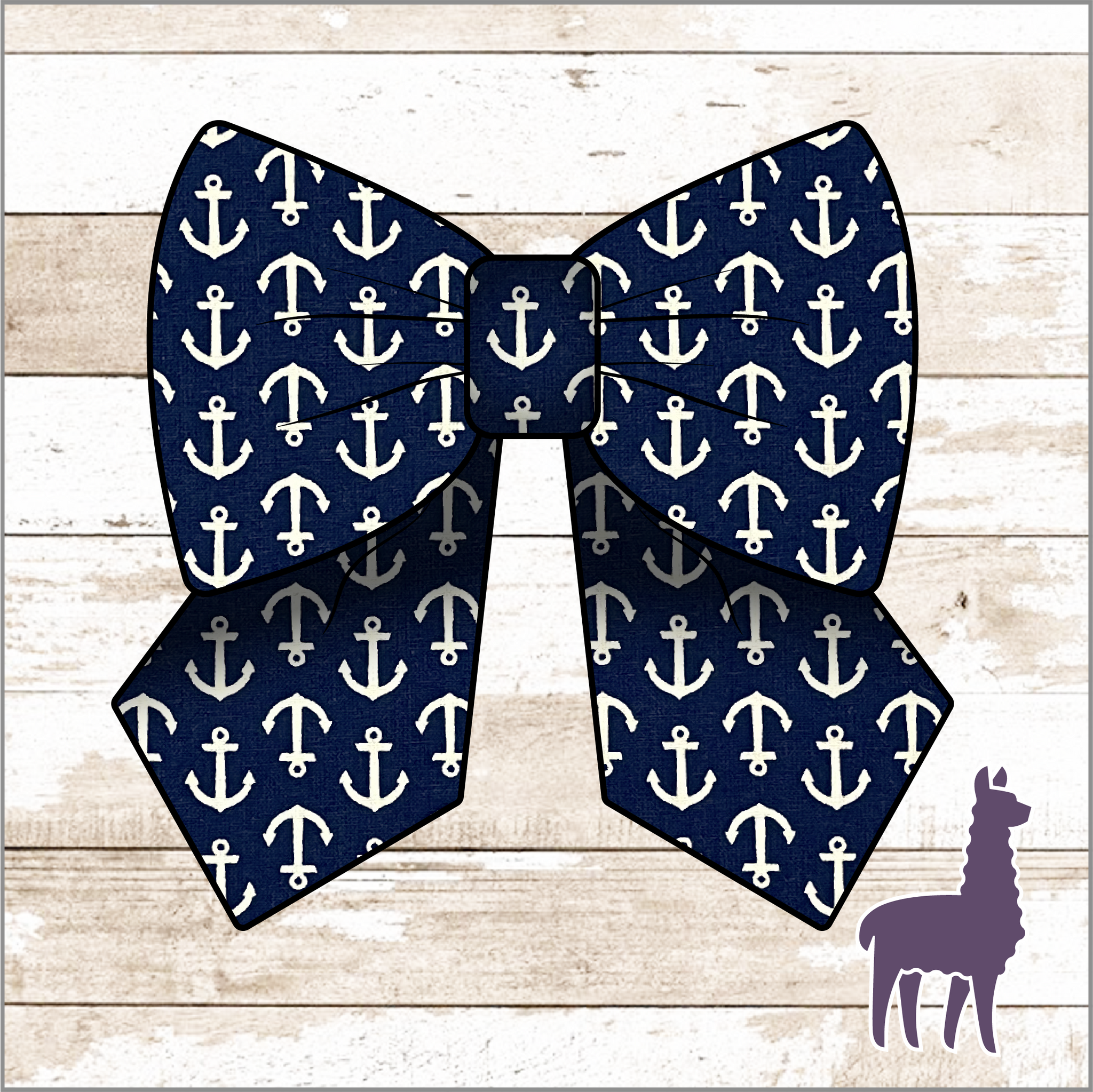 Monogram Blue with White Anchors Bow