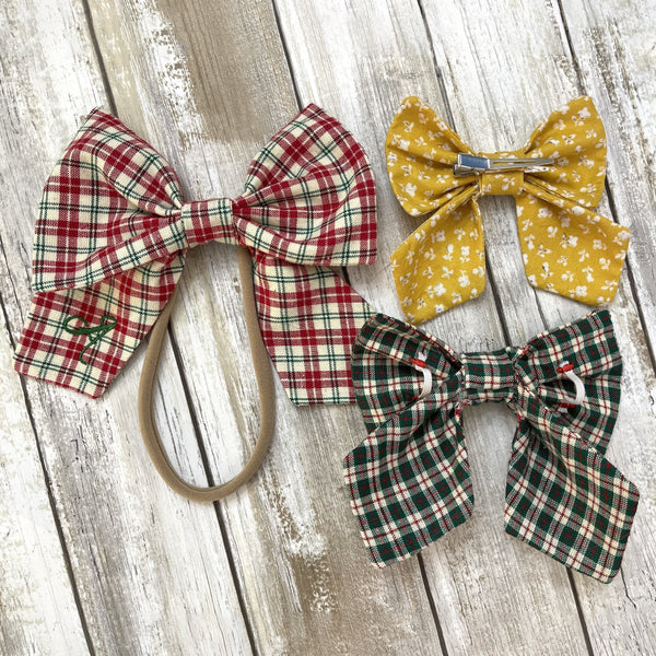 Monogram Girl Christmas Bow