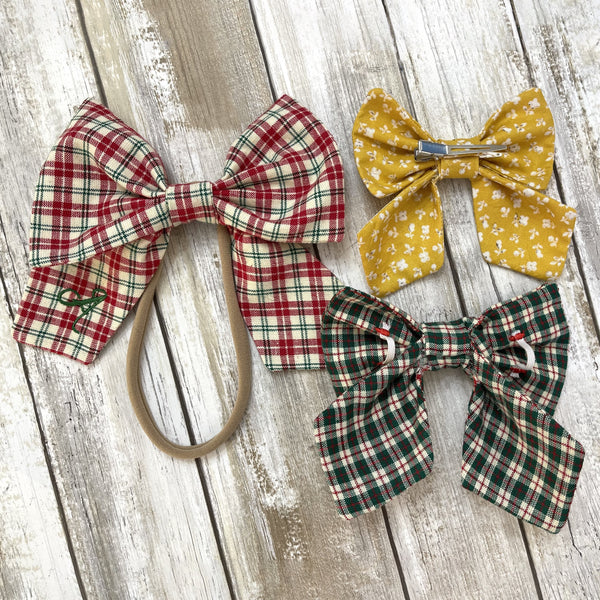 Monogram Black Gingham Bow