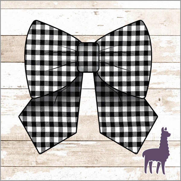 Monogram Black Gingham Bow