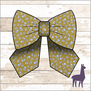 Monogram Mustard Mini Floral Bow