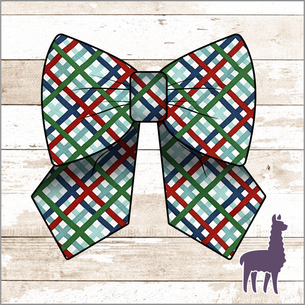 Monogram Winter Plaid Bow