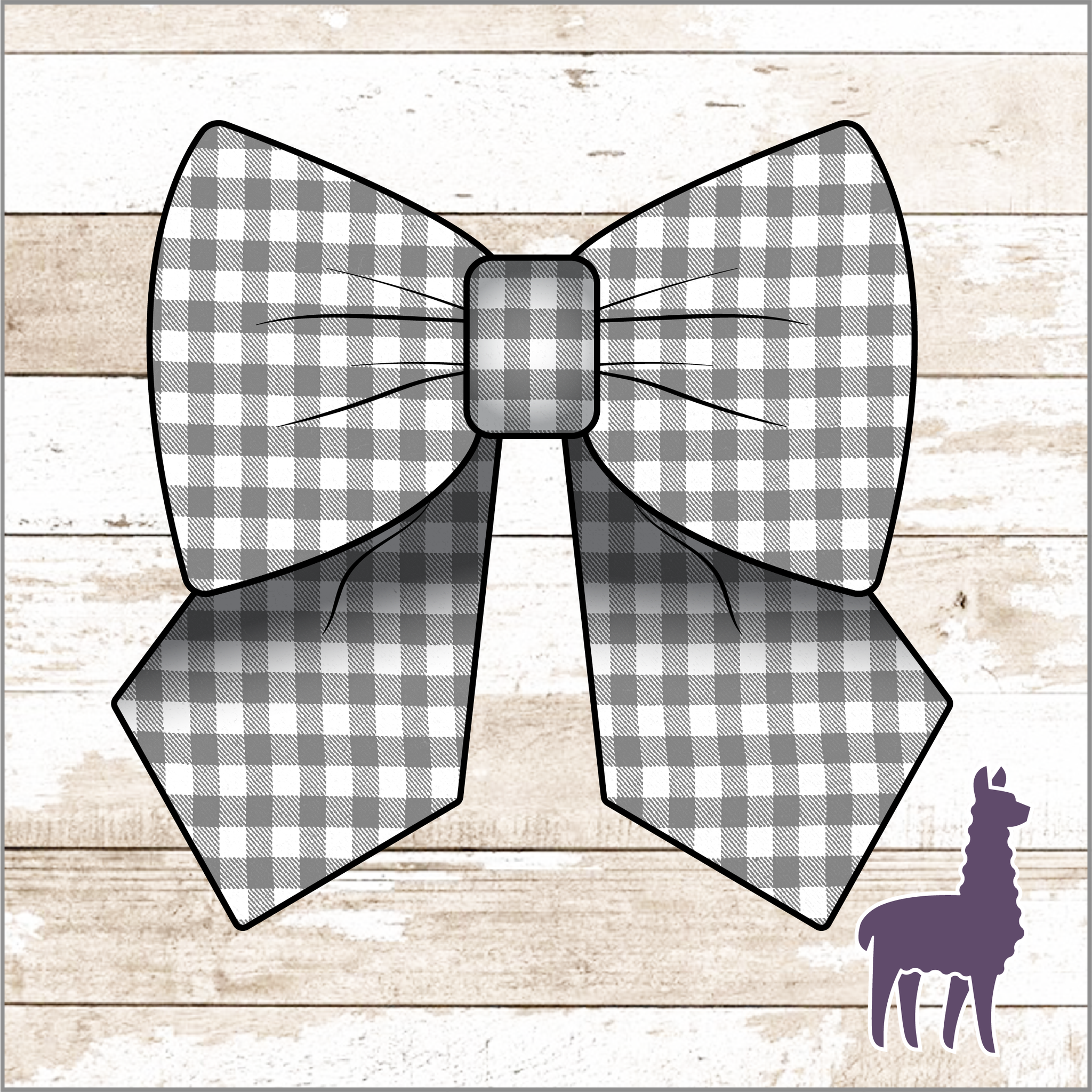 Monogram Grey Gingham Bow